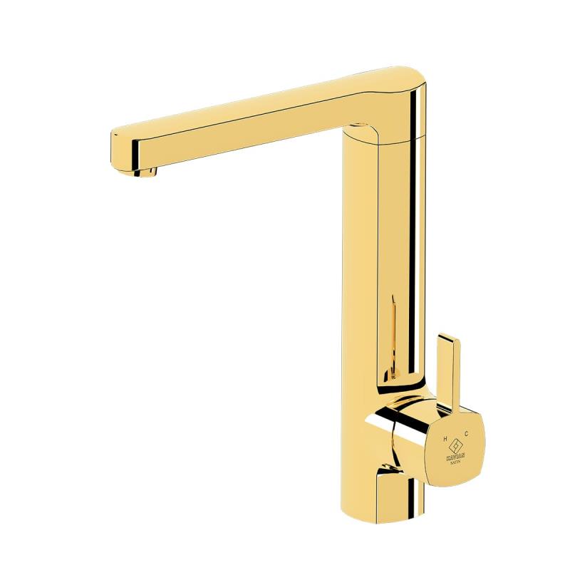 شیرآلات طلایی اهرمی مدل ساتین کاویان